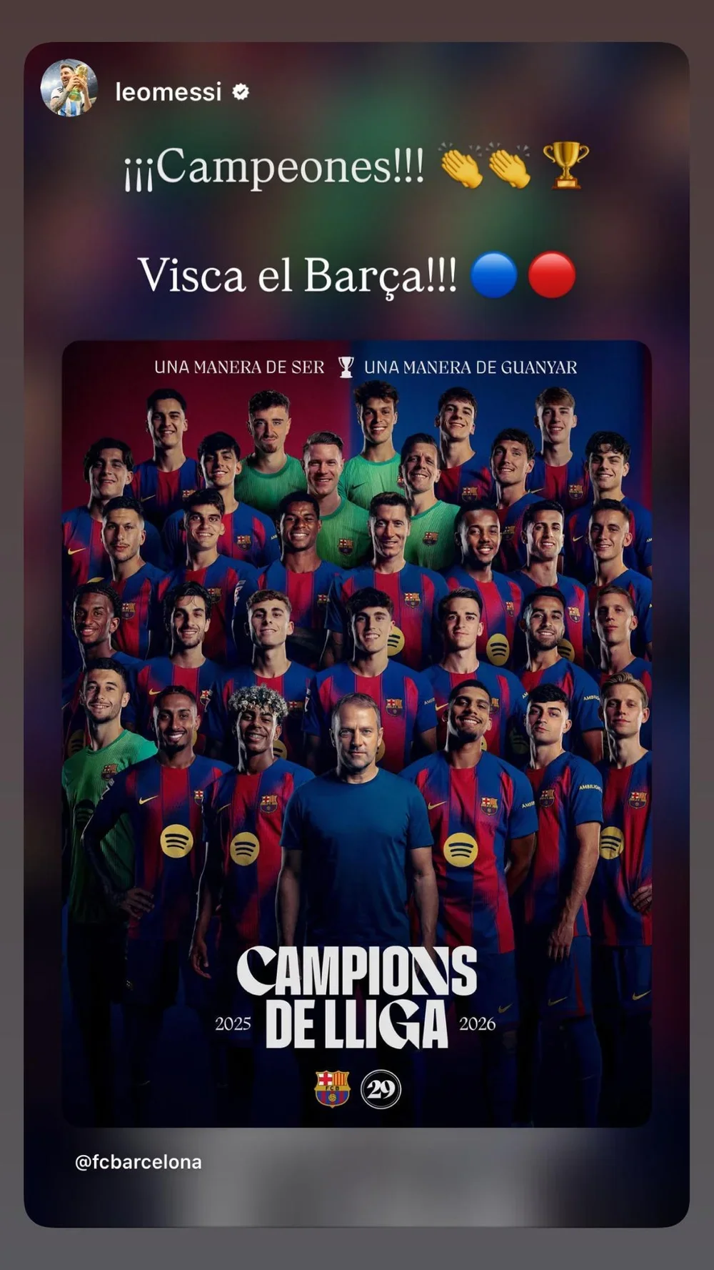 Messi no falla a su cita con el Barça: felicitación inmediata tras conquistar LaLiga