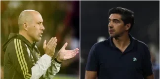 Leonardo Jardim, técnico do Flamengo, e Abel Ferreira, treinador do Palmeiras